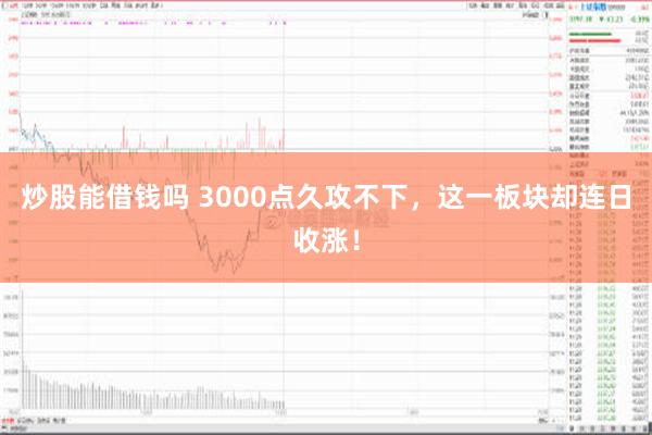 炒股能借钱吗 3000点久攻不下，这一板块却连日收涨！