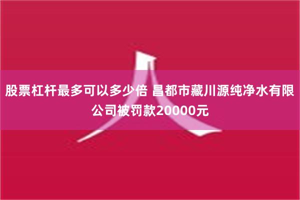 股票杠杆最多可以多少倍 昌都市藏川源纯净水有限公司被罚款20000元