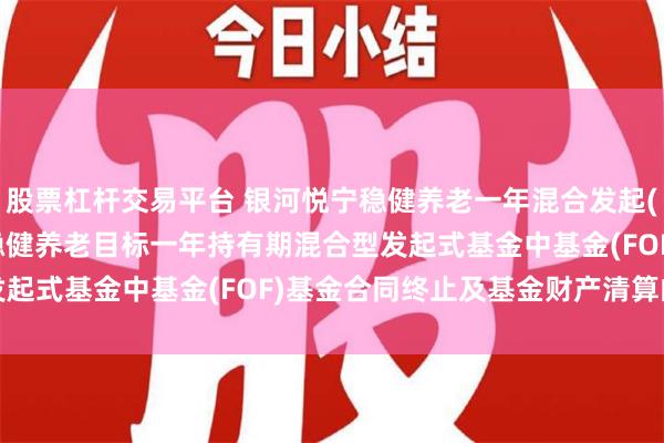 股票杠杆交易平台 银河悦宁稳健养老一年混合发起(FOF): 关于银河悦宁稳健养老目标一年持有期混合型发起式基金中基金(FOF)基金合同终止及基金财产清算的公告