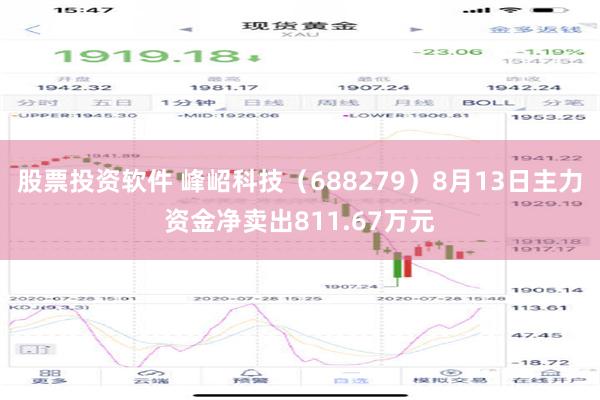 股票投资软件 峰岹科技（688279）8月13日主力资金净卖出811.67万元