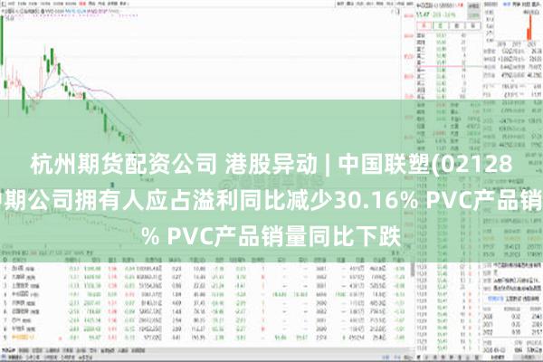 杭州期货配资公司 港股异动 | 中国联塑(02128)跌超3% 中期公司拥有人应占溢利同比减少30.16% PVC产品销量同比下跌