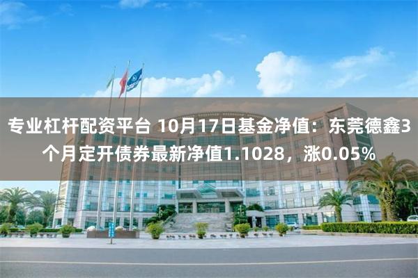 专业杠杆配资平台 10月17日基金净值：东莞德鑫3个月定开债券最新净值1.1028，涨0.05%