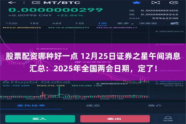 股票配资哪种好一点 12月25日证券之星午间消息汇总：2025年全国两会日期，定了！