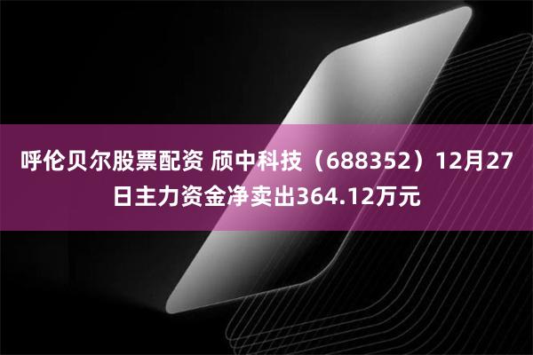 呼伦贝尔股票配资 颀中科技（688352）12月27日主力资金净卖出364.12万元