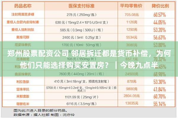 郑州股票配资公司 邻居拆迁都是货币补偿，为何他们只能选择购买安置房？｜今晚九点半